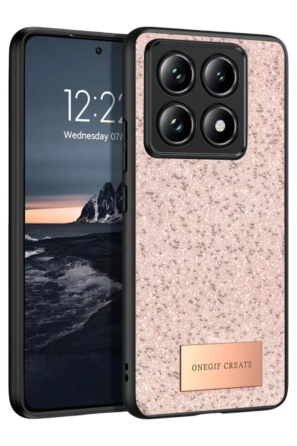 Onegif Xiaomi Mi 14T Pro Uyumlu Bright Simli Kapak - Pembe