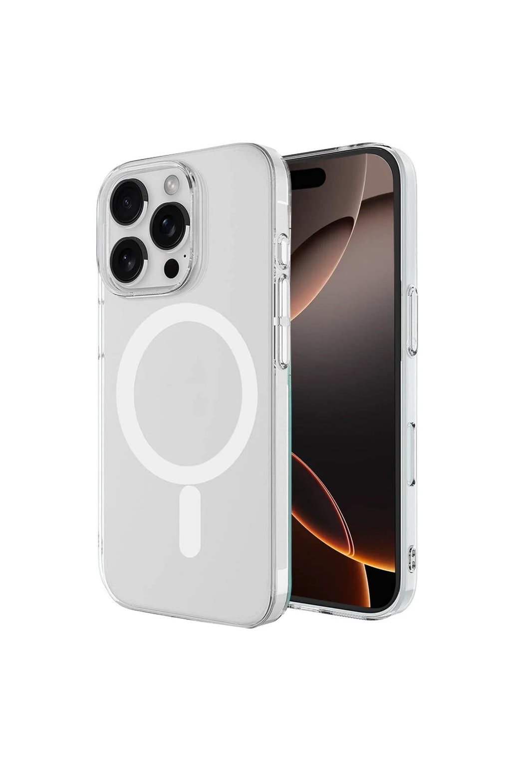 Apple iPhone 16 Pro Max Uyumlu Kılıf Magneticsafe Şeffaf Silikon - Şeffaf