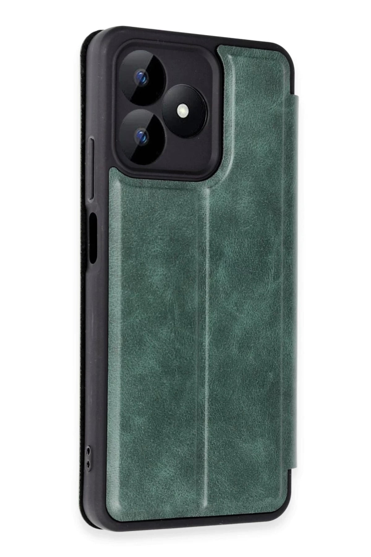 Realme Note 50 4G Uyumlu Kılıf Flip Cover - Koyu Yeşil
