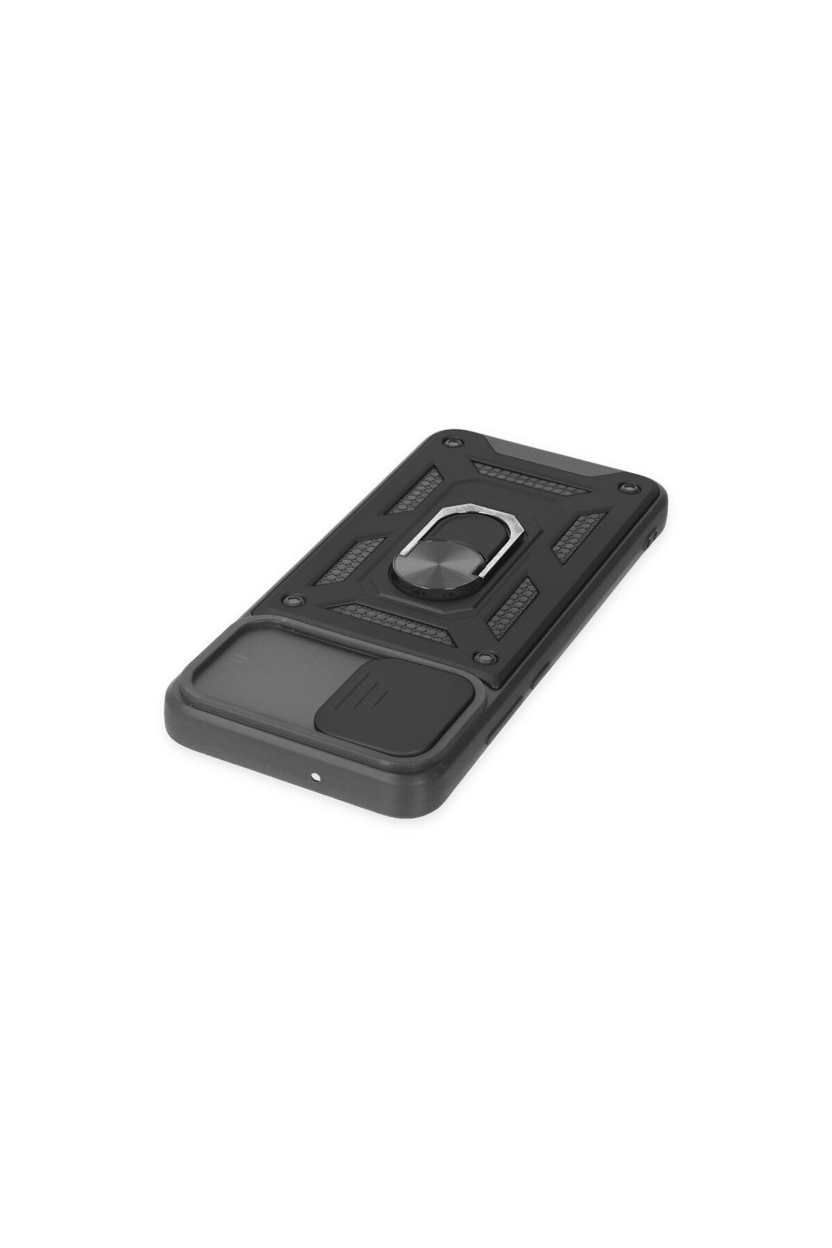 Samsung Galaxy A03 Uyumlu Kılıf Pars Lens Yüzüklü Silikon - Siyah