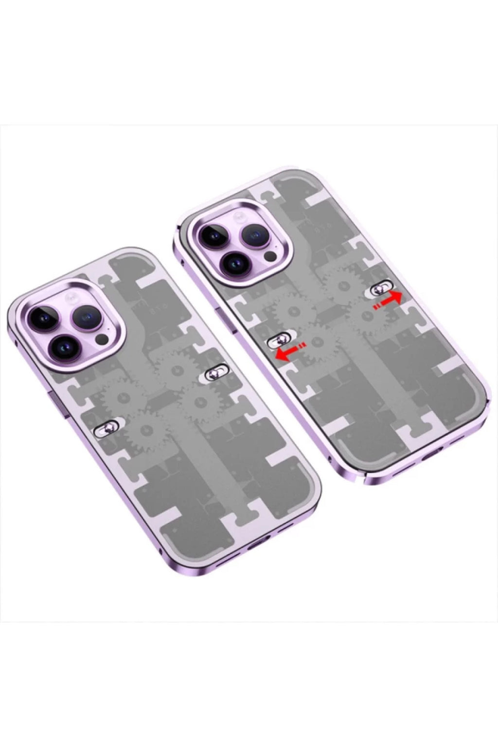 Apple iPhone 14 Pro Uyumlu Kılıf Mekanik Bumper Kapak - Derin Mor