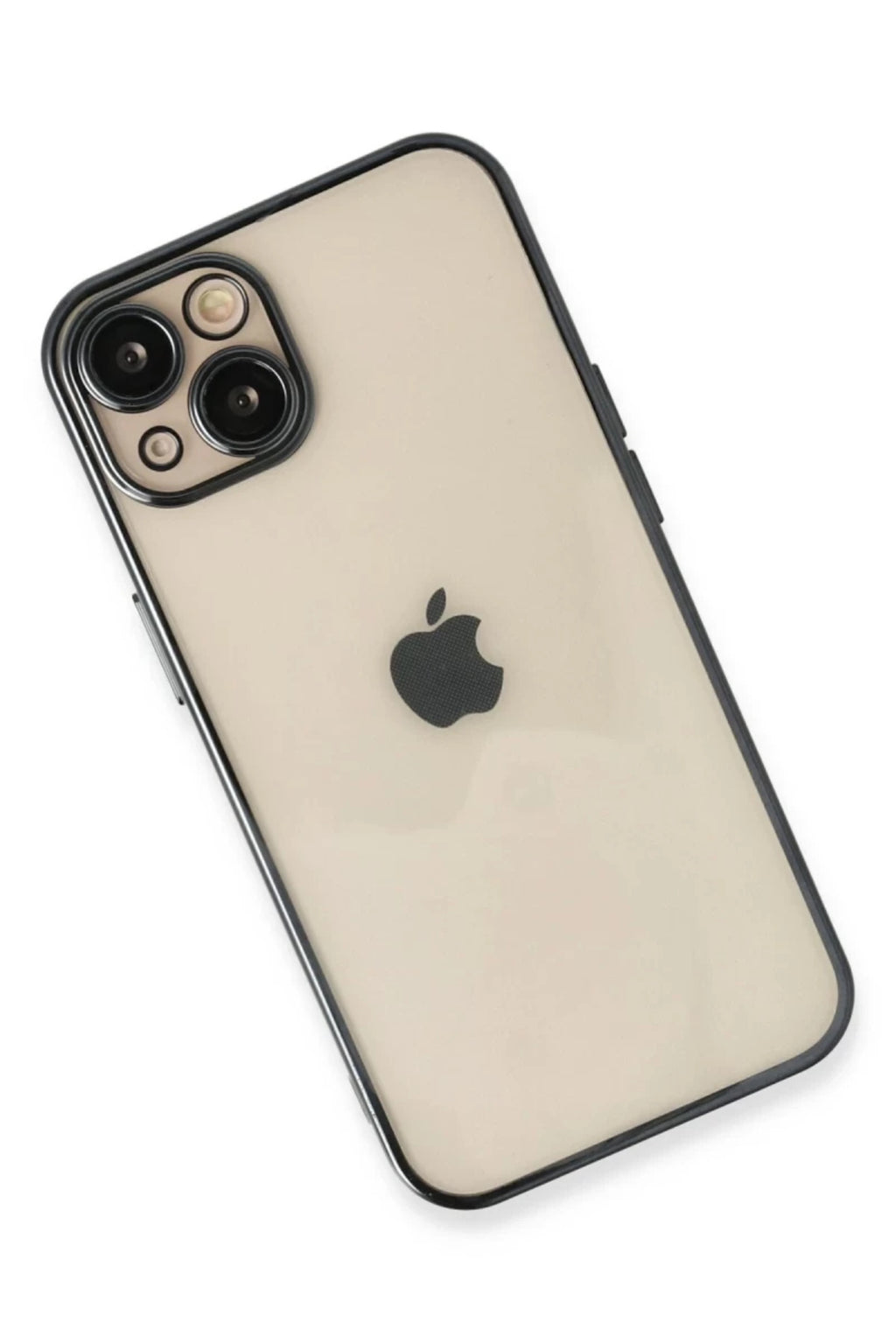 Apple iPhone 14 Uyumlu Kılıf Lensli Silikon - Siyah