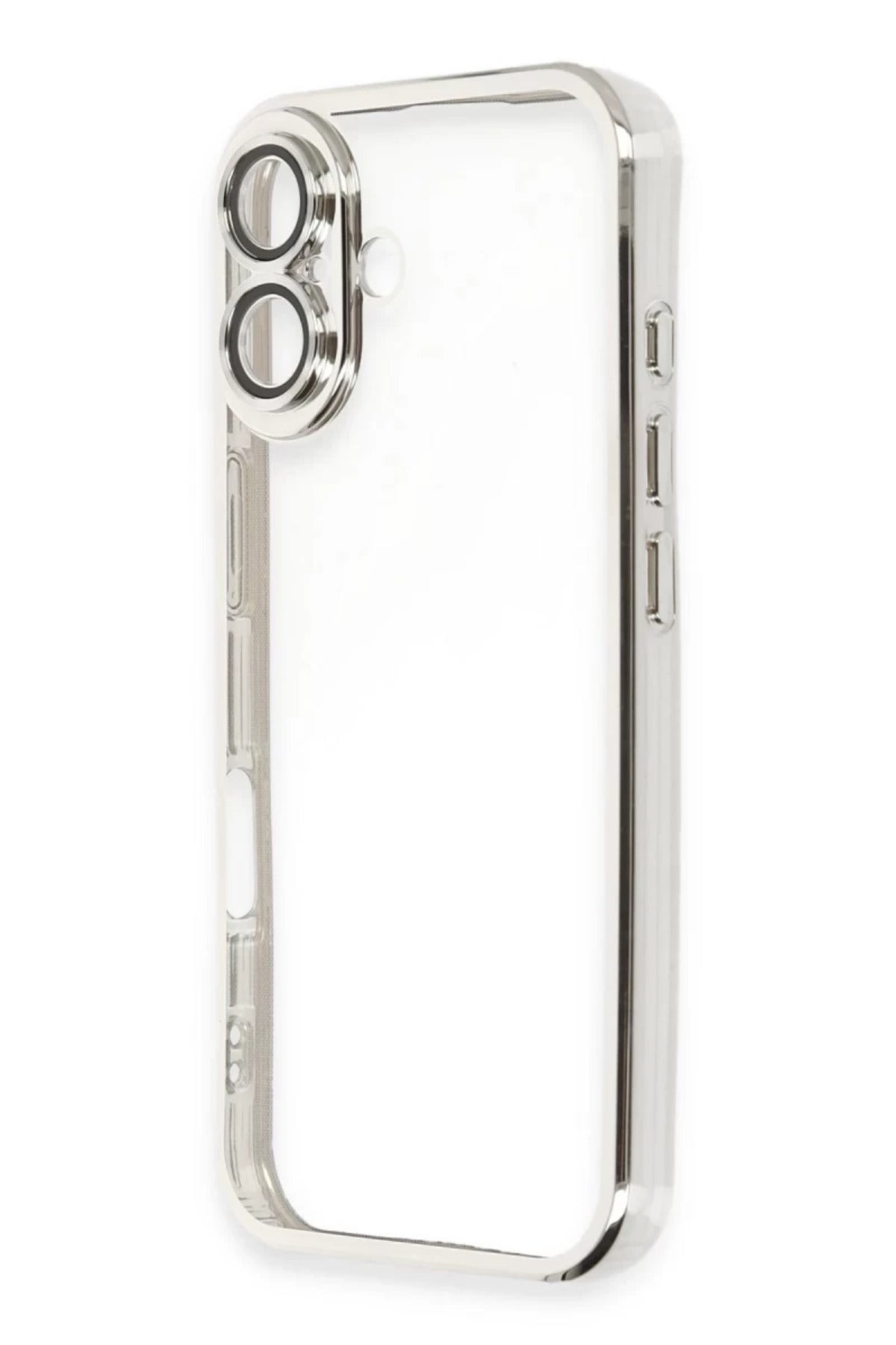 Apple iPhone 16 Plus Uyumlu Kılıf Lensli Silikon - Gümüş