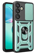 Samsung Galaxy S25 FE Uyumlu Pars Lens Yüzüklü Silikon - Yeşil