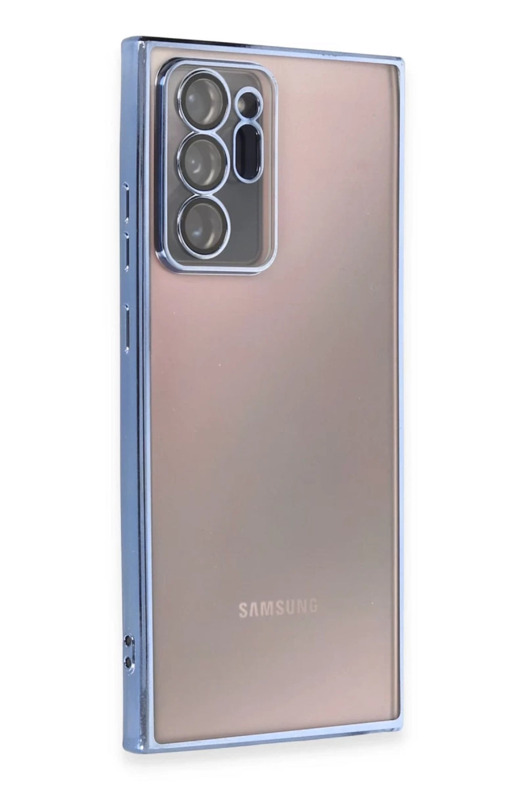 Samsung Galaxy Note 20 Ultra Uyumlu Kılıf Lensli Silikon - Açık Mavi