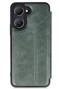 Vivo Y18 Uyumlu Kılıf Flip Cover - Koyu Yeşil