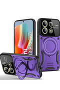 Xiaomi Redmi Note 13 Pro 4G Uyumlu Kılıf Joy Lens Standlı Kapak - Mor