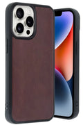 Apple iPhone 14 Pro Max Uyumlu Kılıf Aras Deri Kapak - Bordo