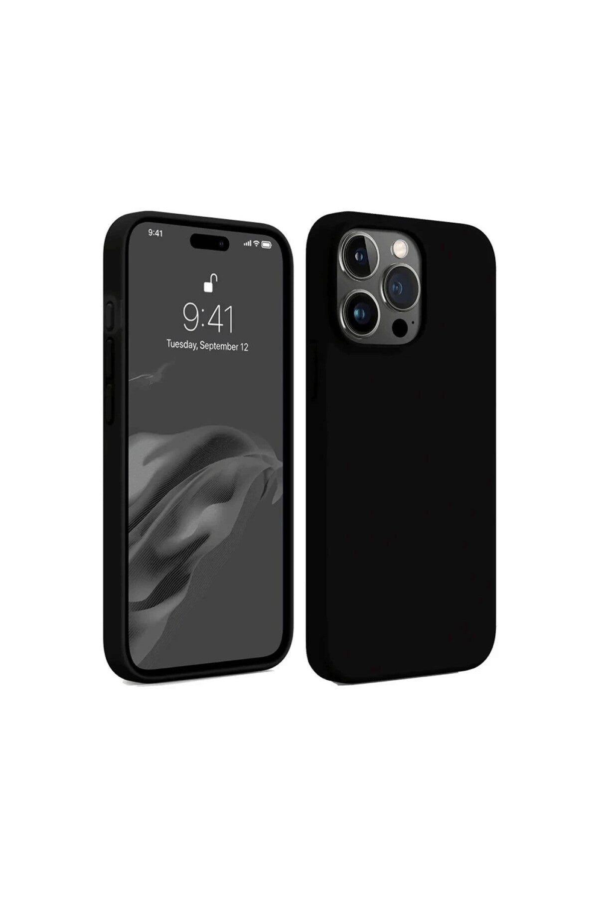 Apple iPhone 15 Pro Uyumlu Kılıf First Silikon - Siyah