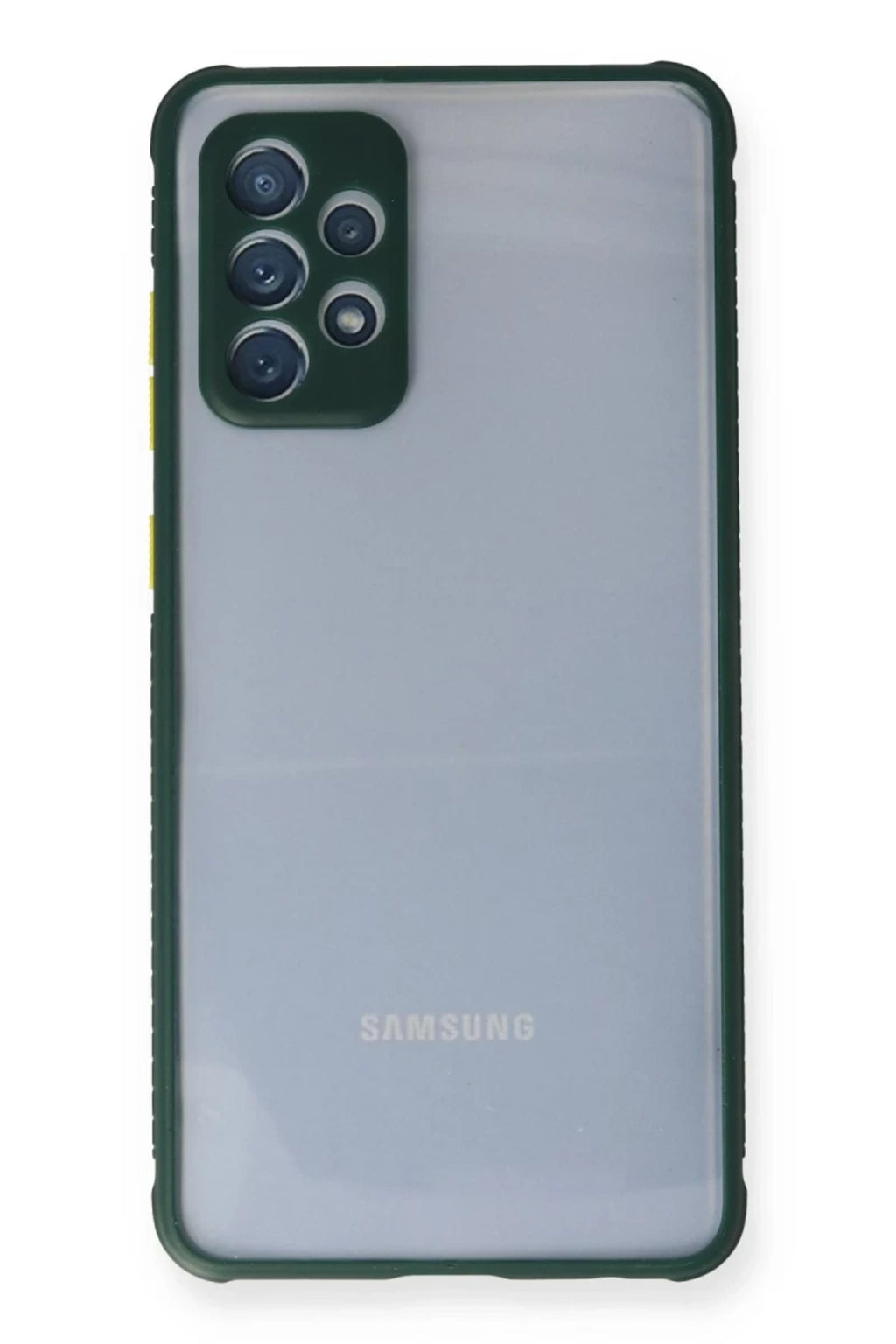 Samsung Galaxy A72 Uyumlu Kılıf Miami Şeffaf Silikon - Koyu Yeşil