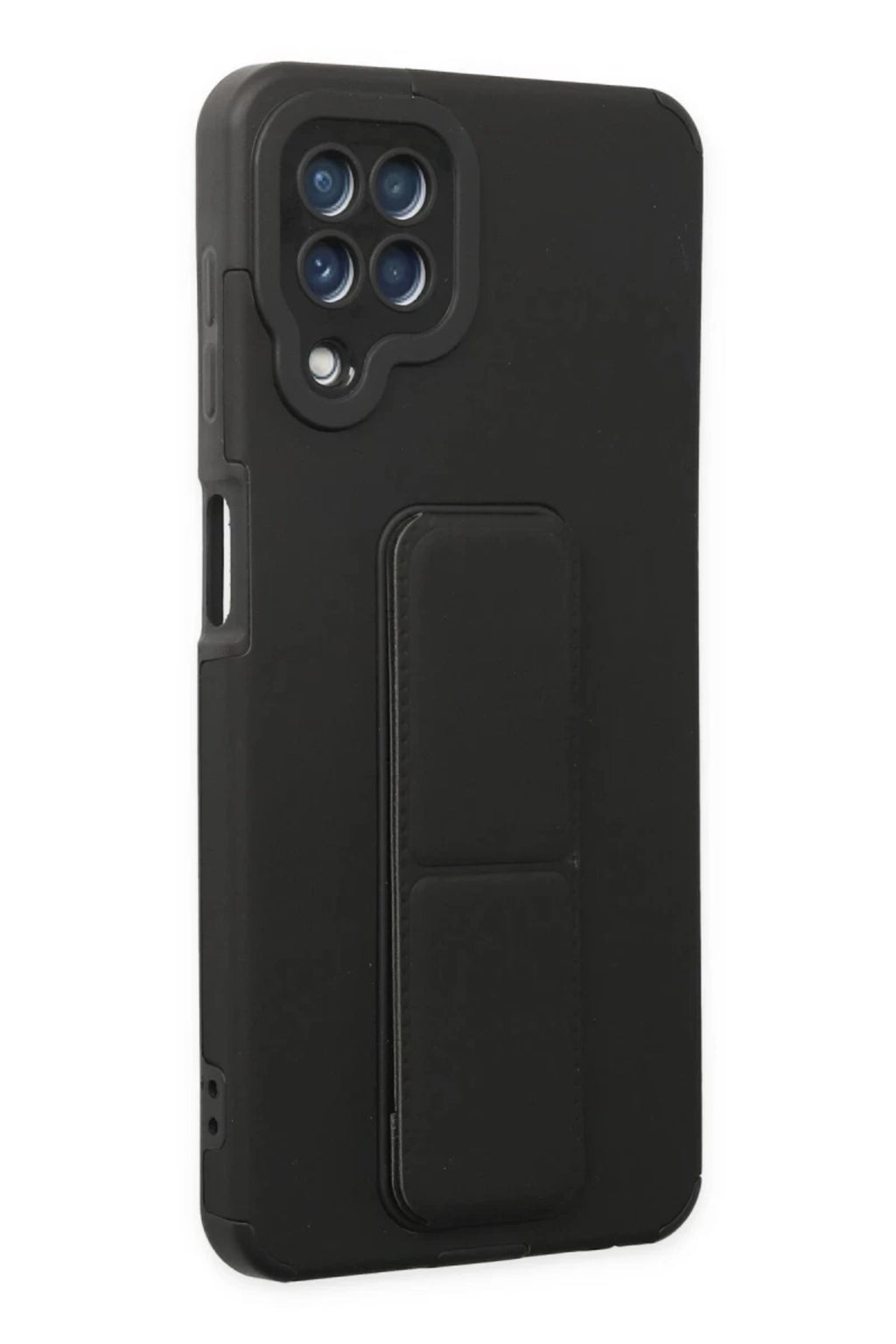 Samsung Galaxy A22 Uyumlu Kılıf Mega Standlı Silikon - Siyah
