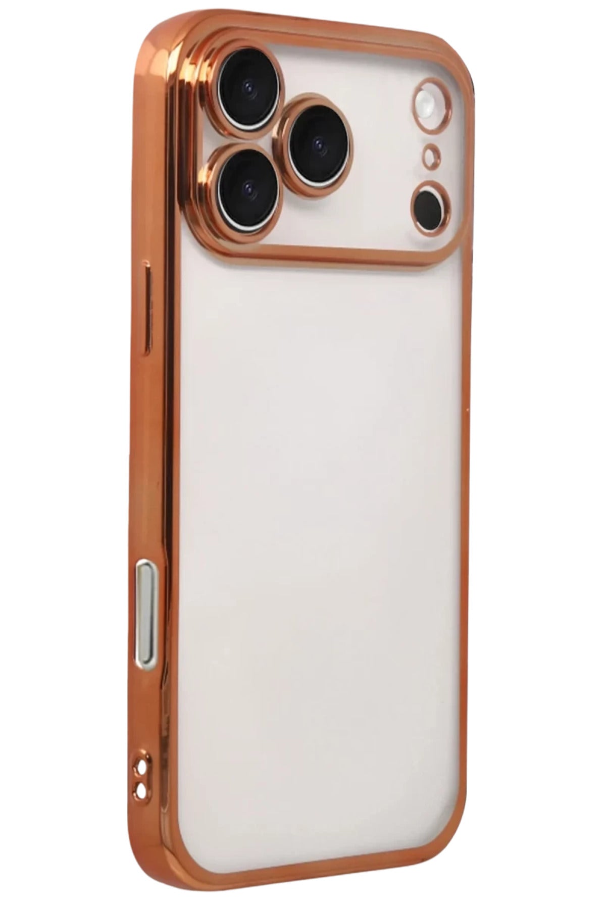 Apple iPhone 17 Pro Max Uyumlu Lensli Silikon - Turuncu