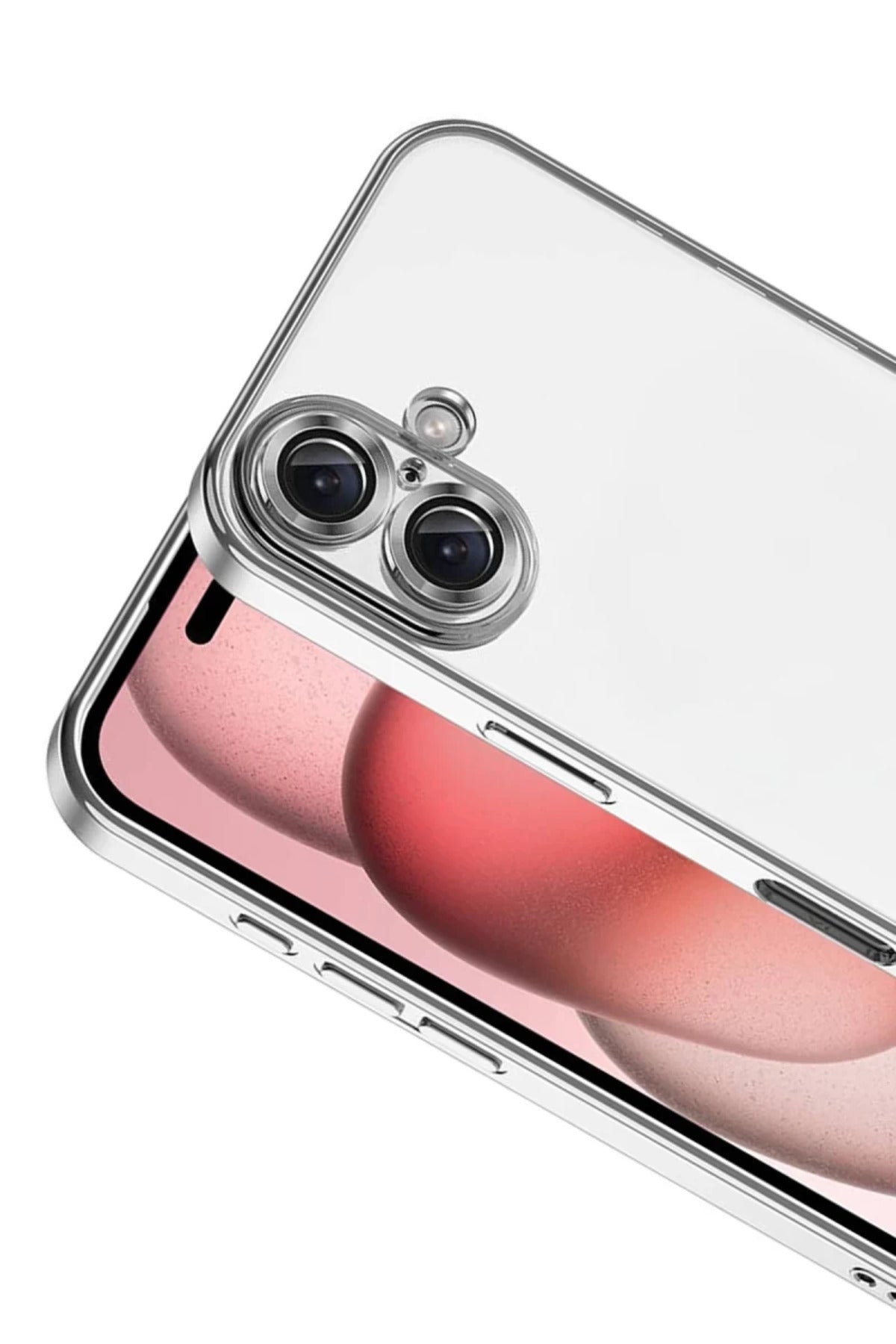 Apple iPhone 17 Uyumlu Lensli Silikon - Gümüş