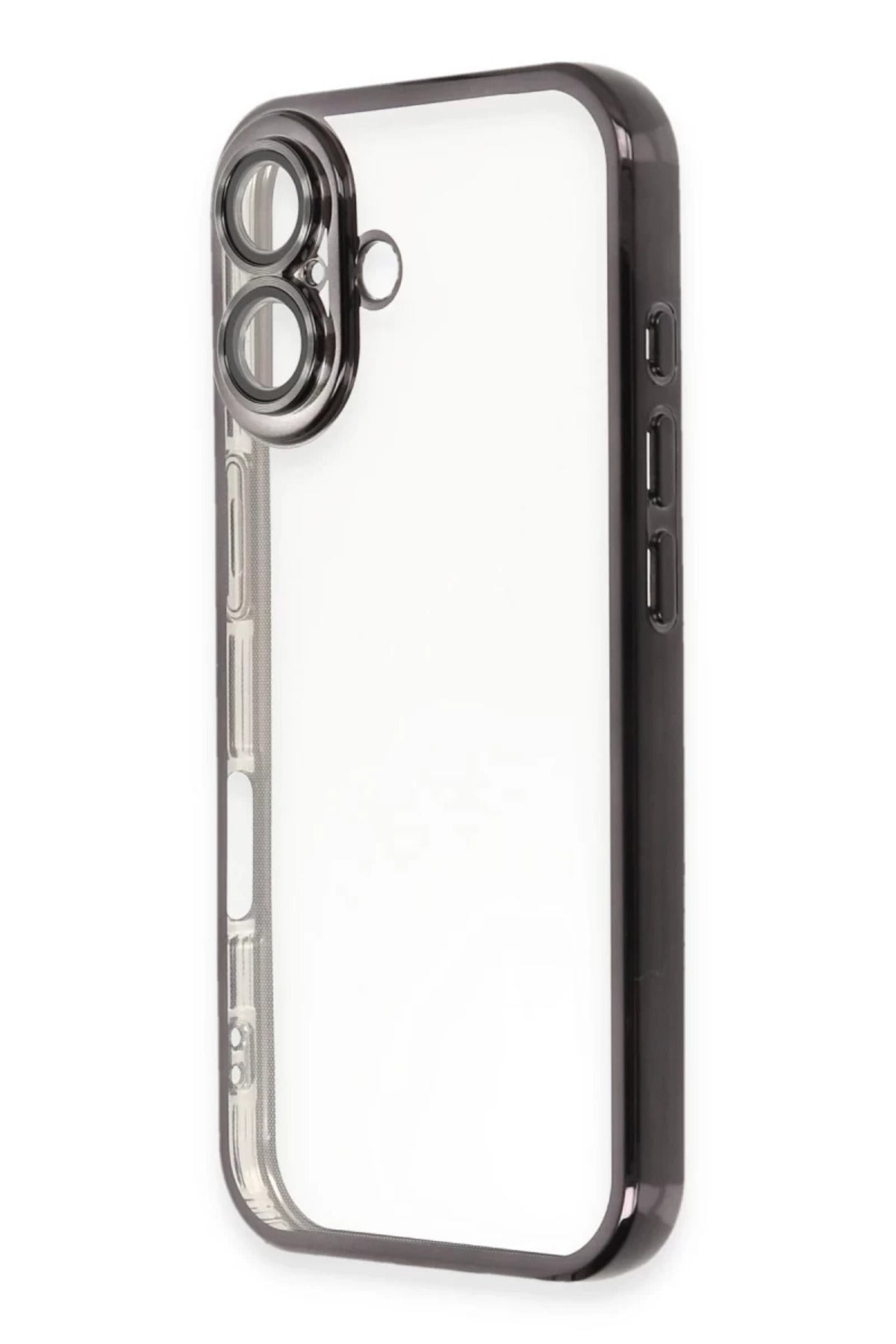 Apple iPhone 16 Uyumlu Kılıf Lensli Silikon - Siyah