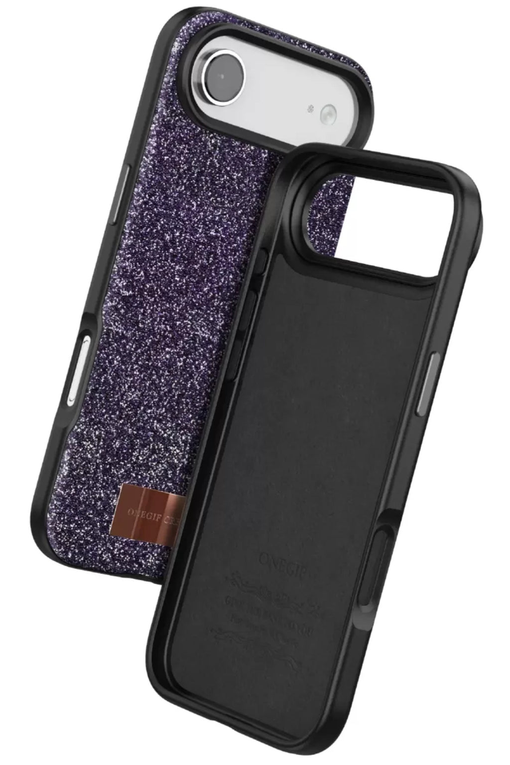 Onegif Apple iPhone 17 Air Uyumlu Bright Simli Kapak - Derin Mor