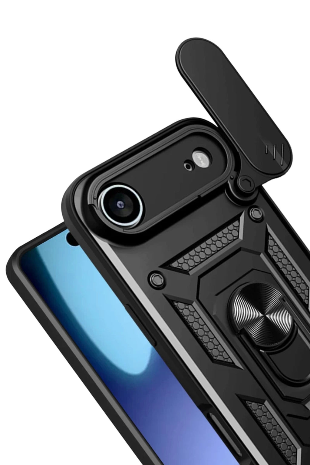 Apple iPhone 17 Air Uyumlu Pars Lens Yüzüklü Silikon - Siyah