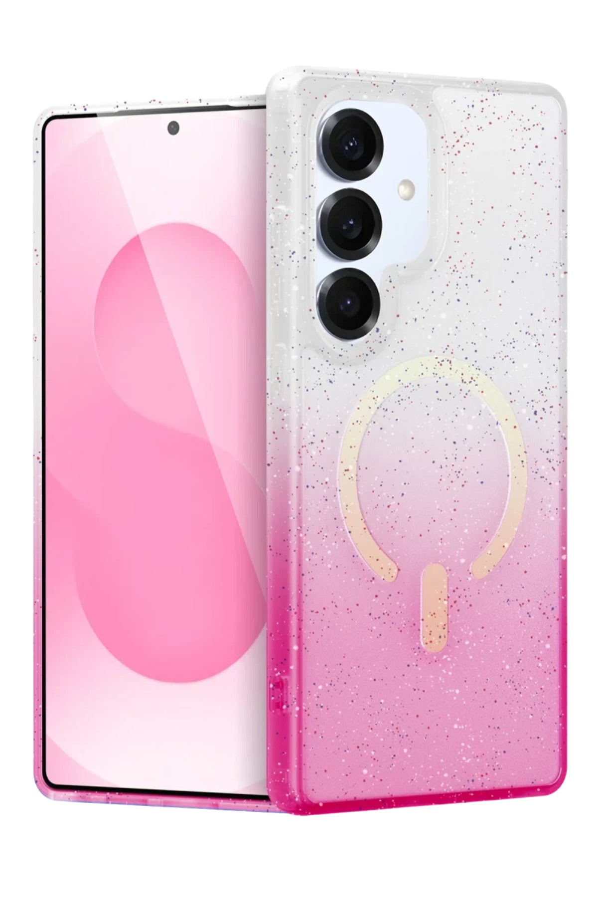 Samsung Galaxy S25 Plus Uyumlu Pummel Shiny Magsafe Kapak - Pembe