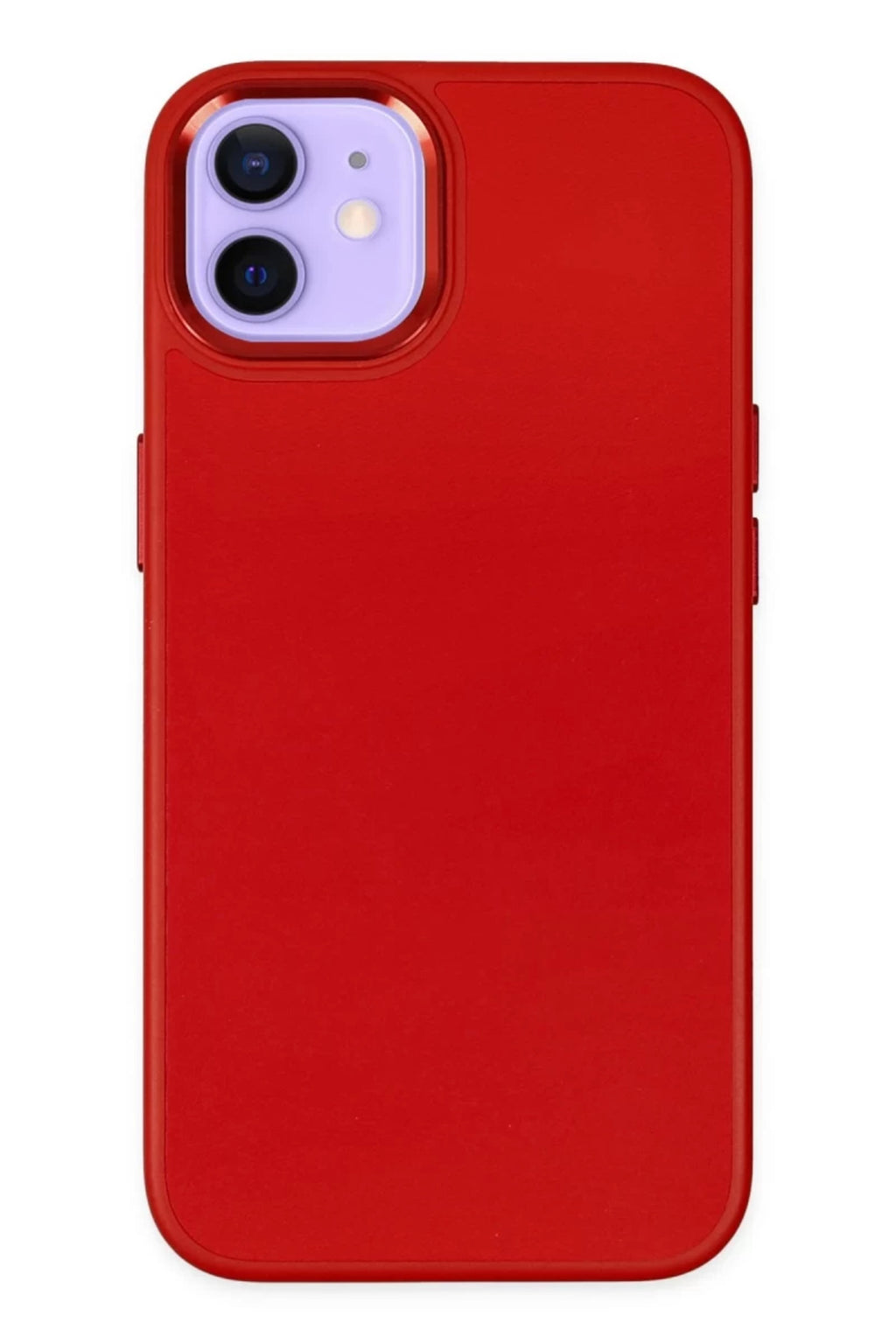 Apple iPhone 12 Uyumlu Kılıf Asya Deri Silikon - Kırmızı