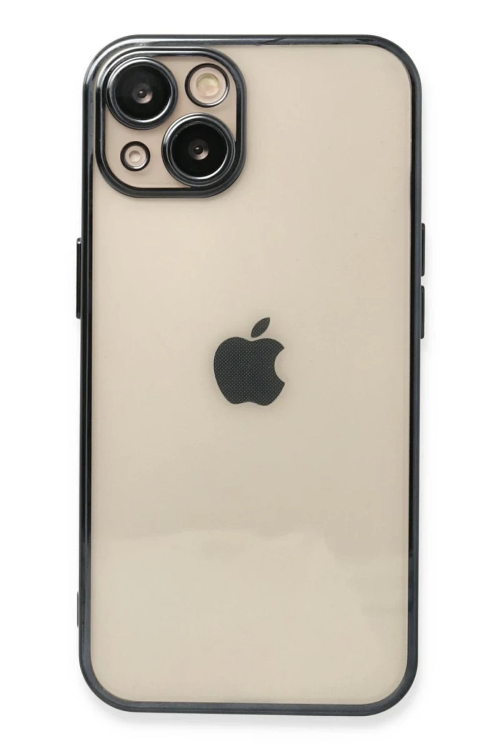 Apple iPhone 13 Uyumlu Kılıf Lensli Silikon - Siyah