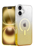 Apple iPhone 16 Plus Uyumlu Pummel Shiny Magsafe Kapak - Gold