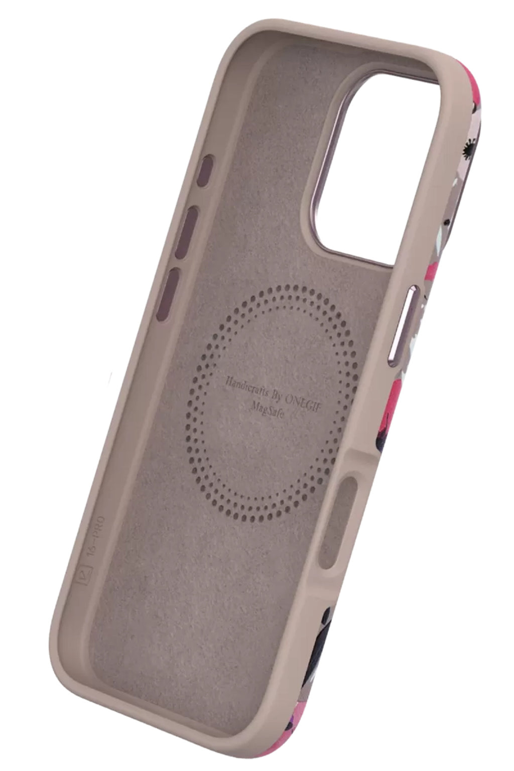Onegif Apple iPhone 14 Pro Uyumlu Flower Series Magsafe Kapak - Mavi