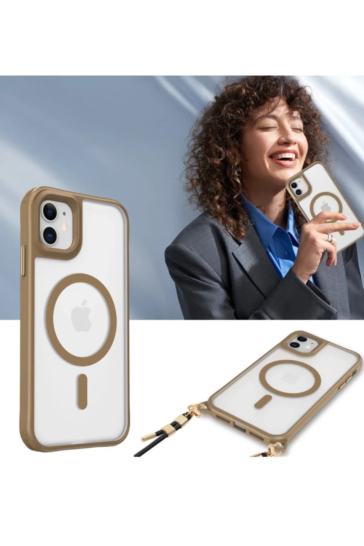 Apple iPhone 11 Uyumlu Kılıf Enka Magsafe Silikon Kılıf - Şeffaf