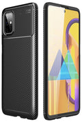 Samsung Galaxy M51 Uyumlu Kılıf Auto Focus Karbon Kapak - Siyah