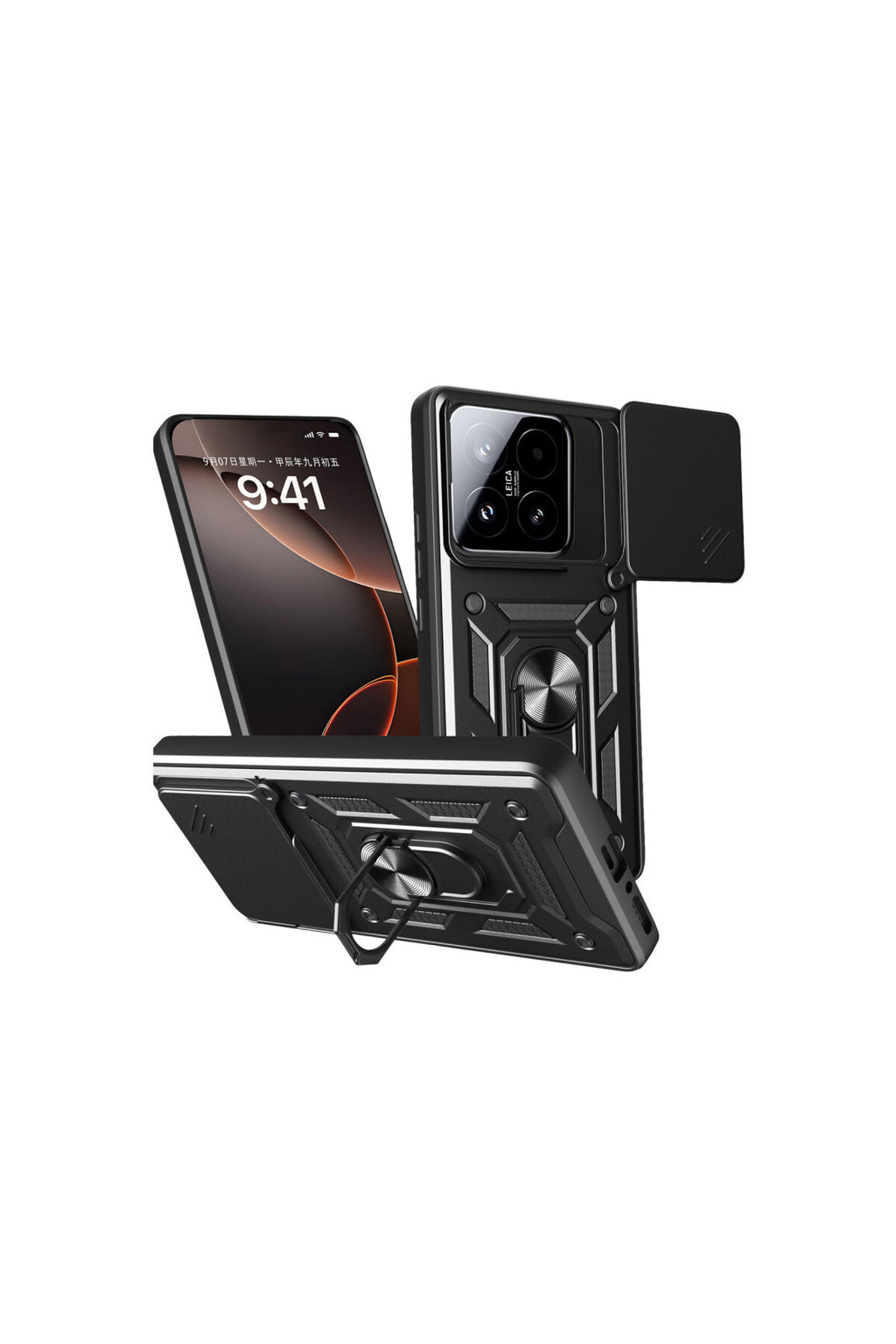Xiaomi Mi 15T Uyumlu Pars Lens Yüzüklü Silikon - Siyah