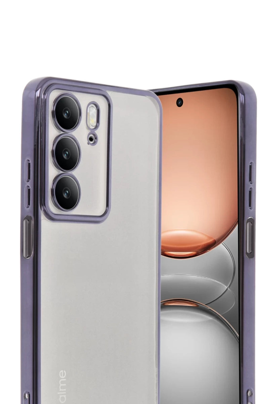 Realme C75 4G Uyumlu Kılıf Lensli Silikon - Mor