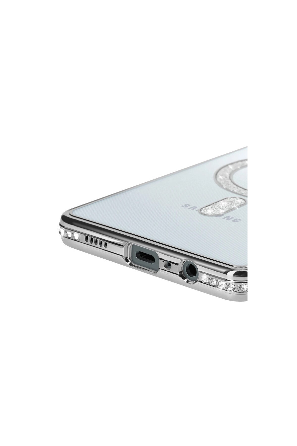 Samsung Galaxy A06 Uyumlu Joke Simli Magneticsafe Kılıf - Gümüş