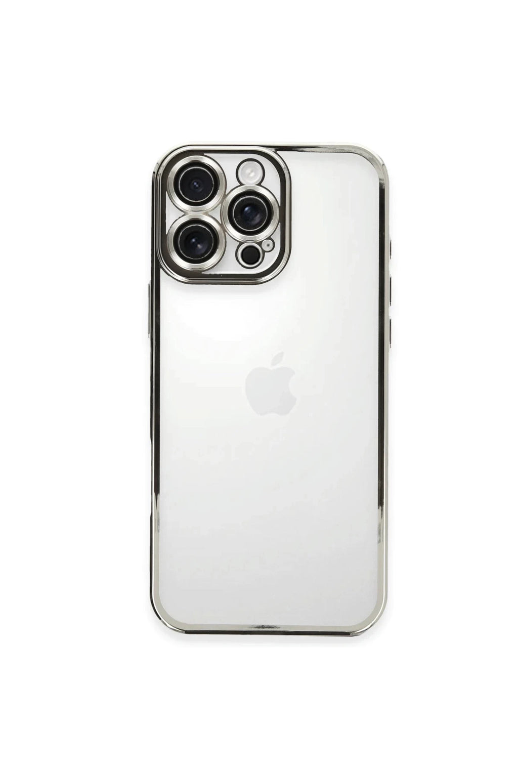 Apple iPhone 16 Pro Max Uyumlu Kılıf Lensli Silikon - Gümüş