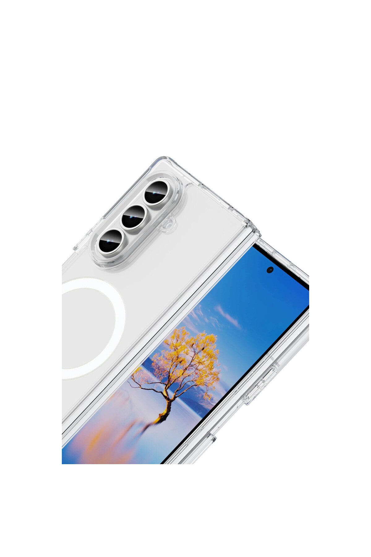 Samsung Galaxy Z Fold 7 Kılıf Magneticsafe Şeffaf Silikon - Şeffaf