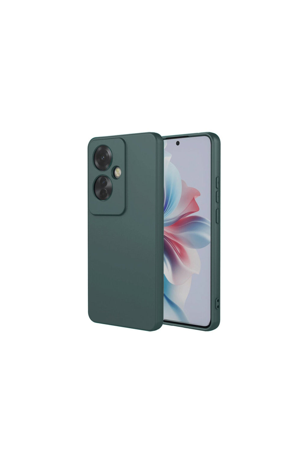 Oppo Reno 11F Uyumlu Kılıf First Silikon - Koyu Yeşil
