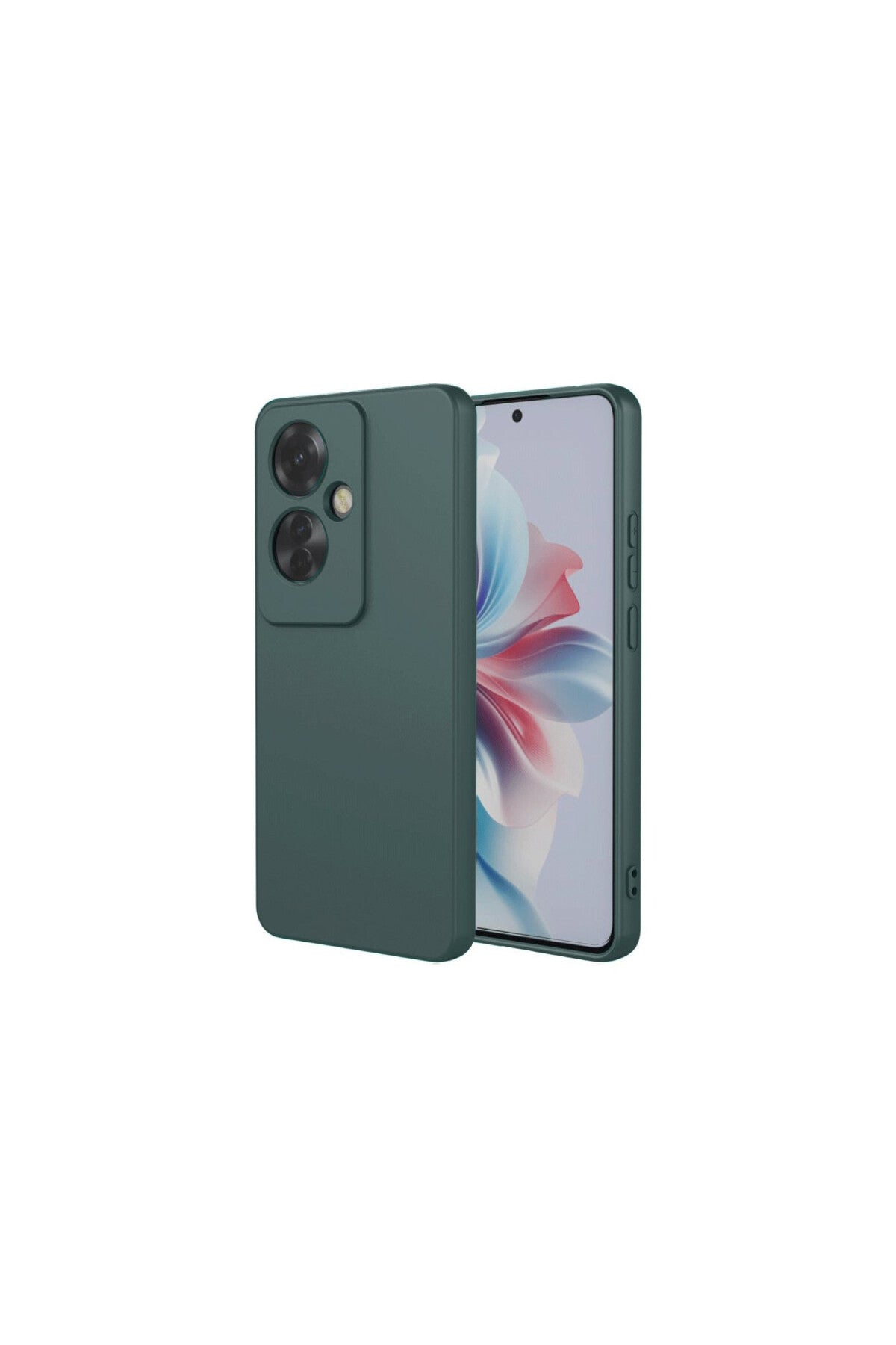 Oppo Reno 11F Uyumlu Kılıf First Silikon - Koyu Yeşil