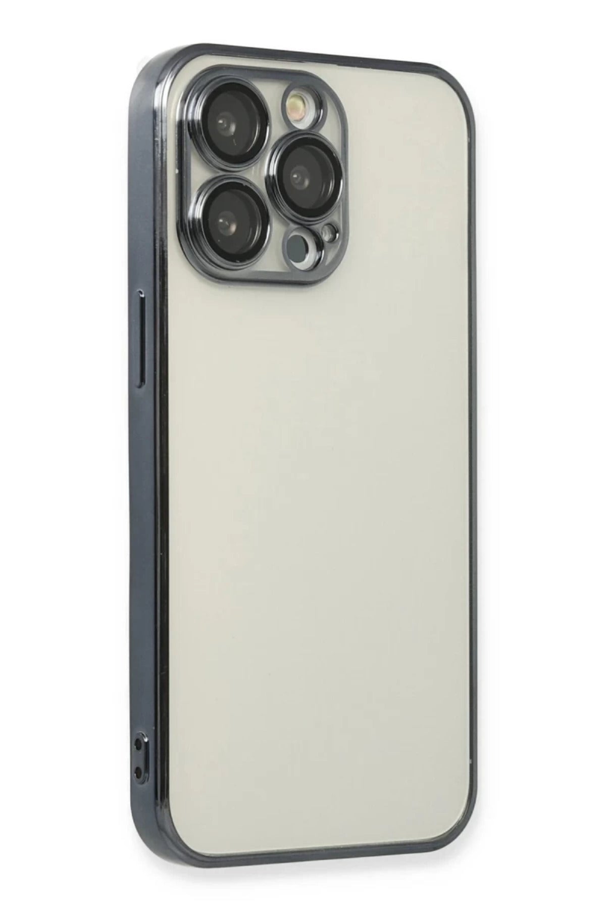 Apple iPhone 14 Pro Uyumlu Kılıf Lensli Silikon - Siyah
