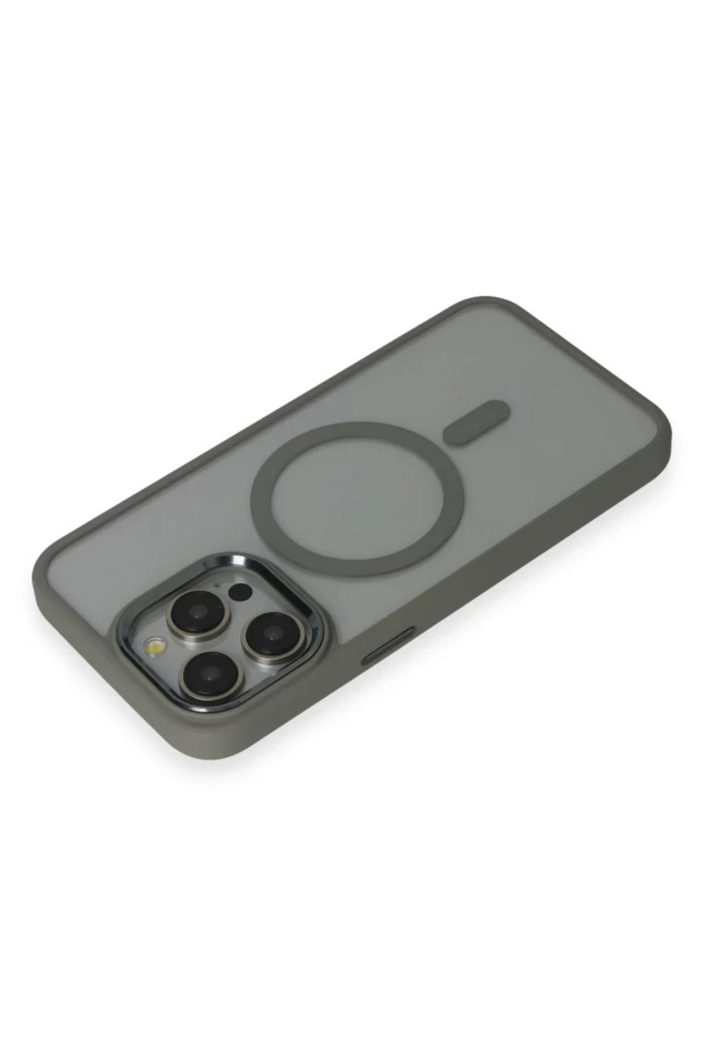 Apple iPhone 15 Pro Max Uyumlu Kılıf Room Magneticsafe Silikon - Gri