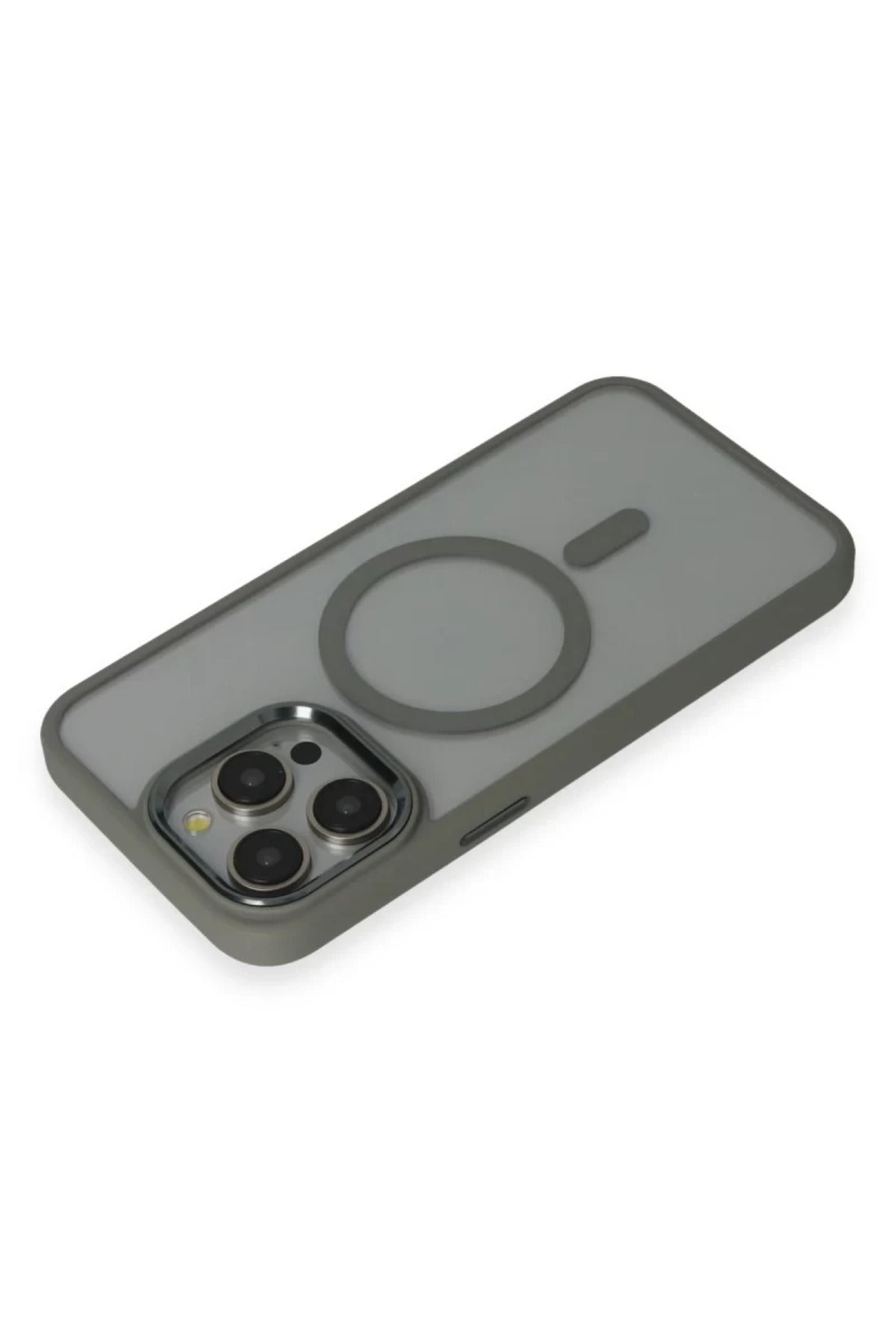 Apple iPhone 15 Pro Max Uyumlu Kılıf Room Magneticsafe Silikon - Gri