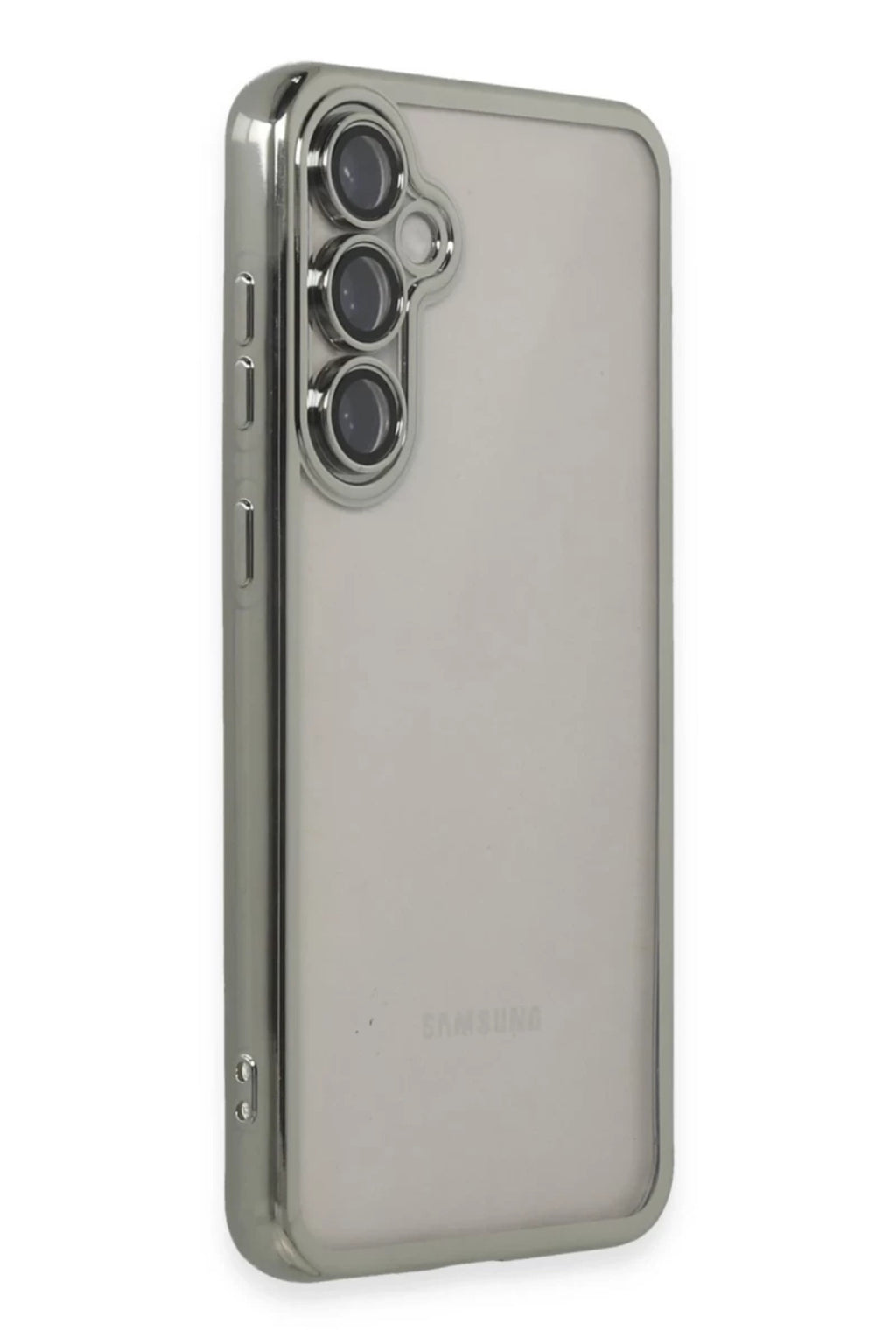 Samsung Galaxy S23 FE Uyumlu Kılıf Lensli Silikon - Gümüş