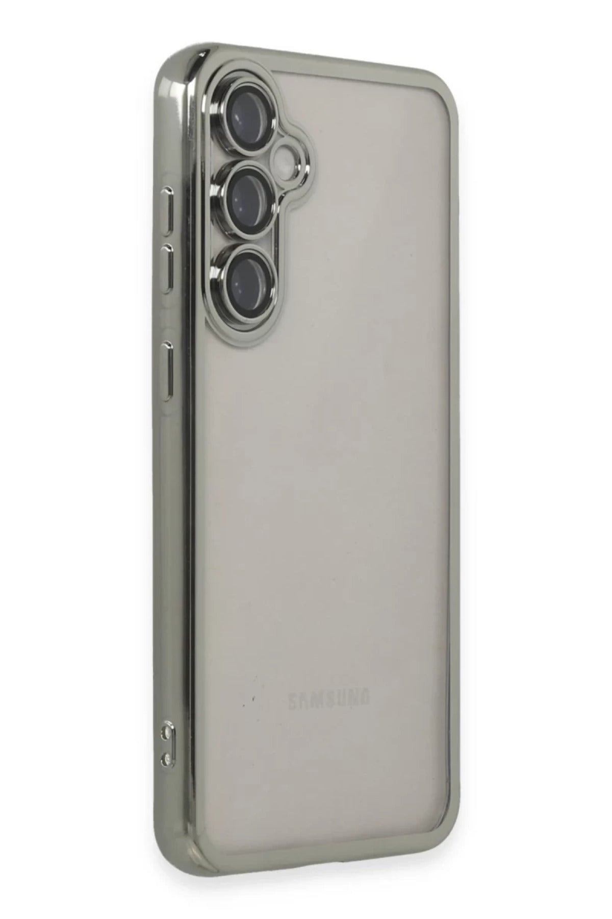Samsung Galaxy S23 FE Uyumlu Kılıf Lensli Silikon - Gümüş
