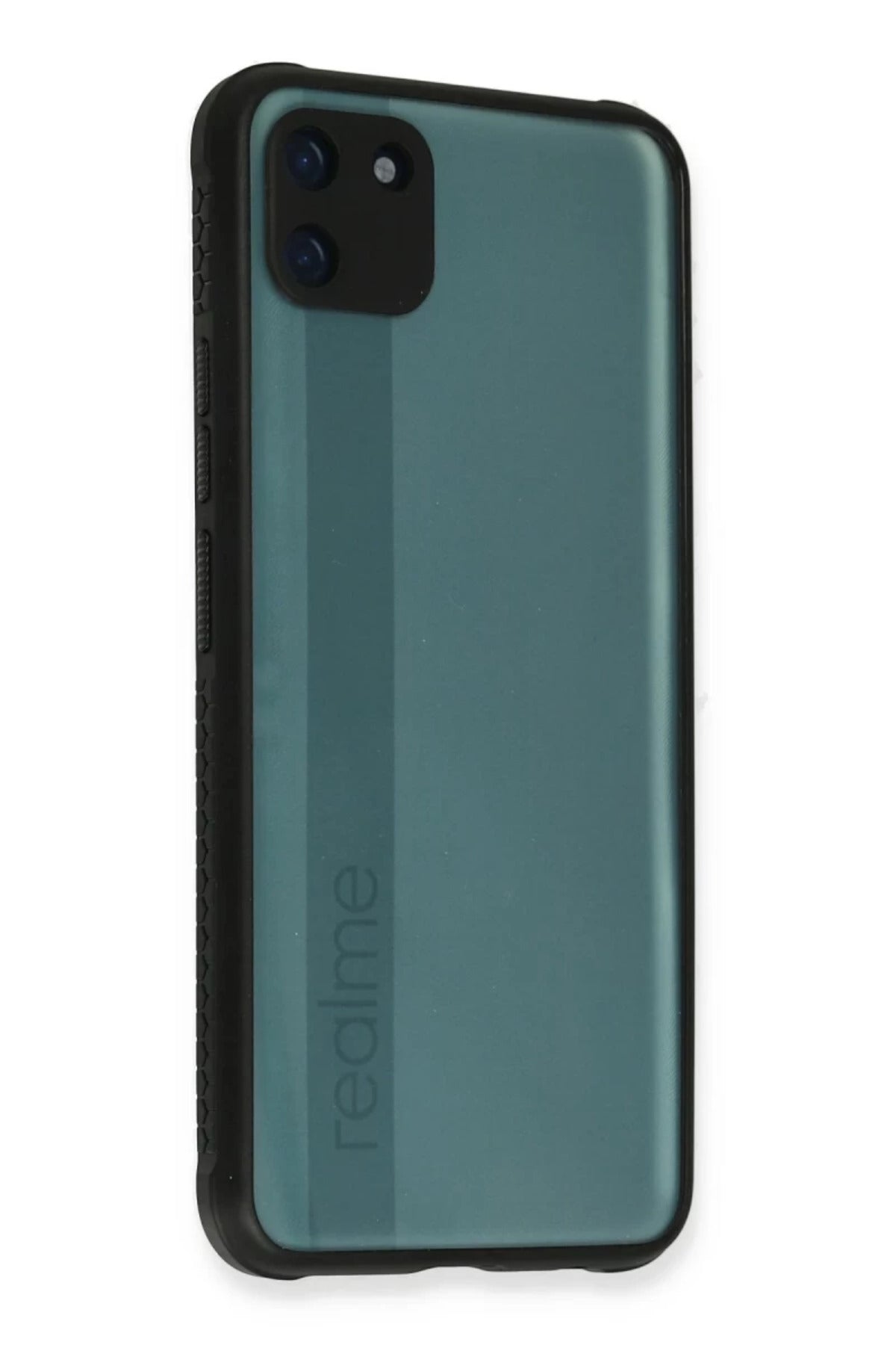 Realme C11 Uyumlu Kılıf Miami Şeffaf Silikon - Siyah
