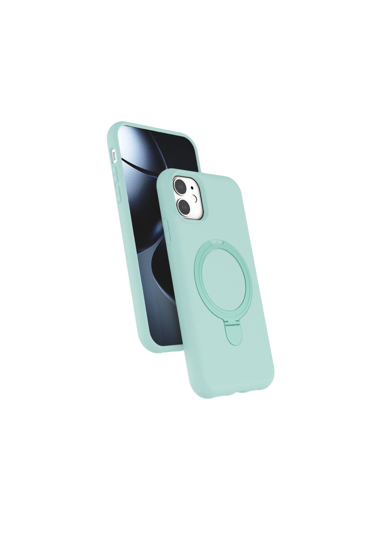 Apple iPhone 11 Uyumlu Regal Magsafe Standlı Kapak - Su Yeşili