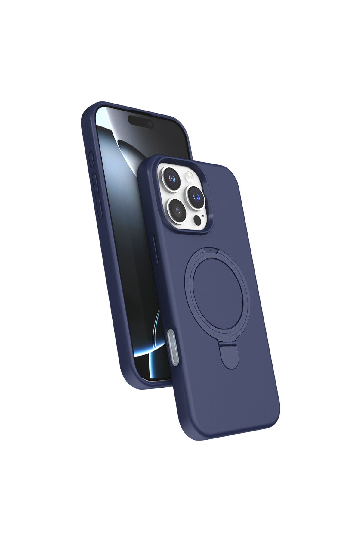 Apple iPhone 16 Pro Uyumlu Regal Magsafe Standlı Kapak - Lacivert