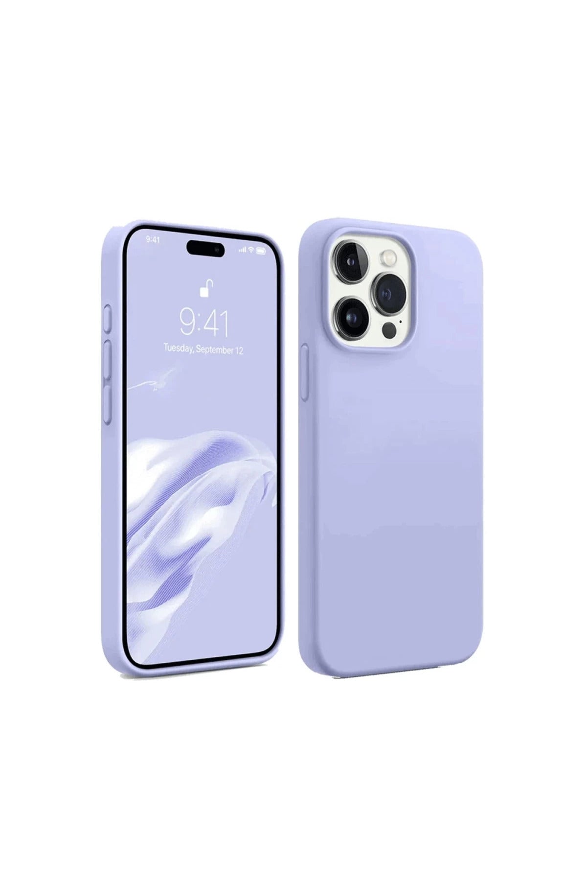 Apple iPhone 15 Pro Max Uyumlu Kılıf First Silikon - Lila