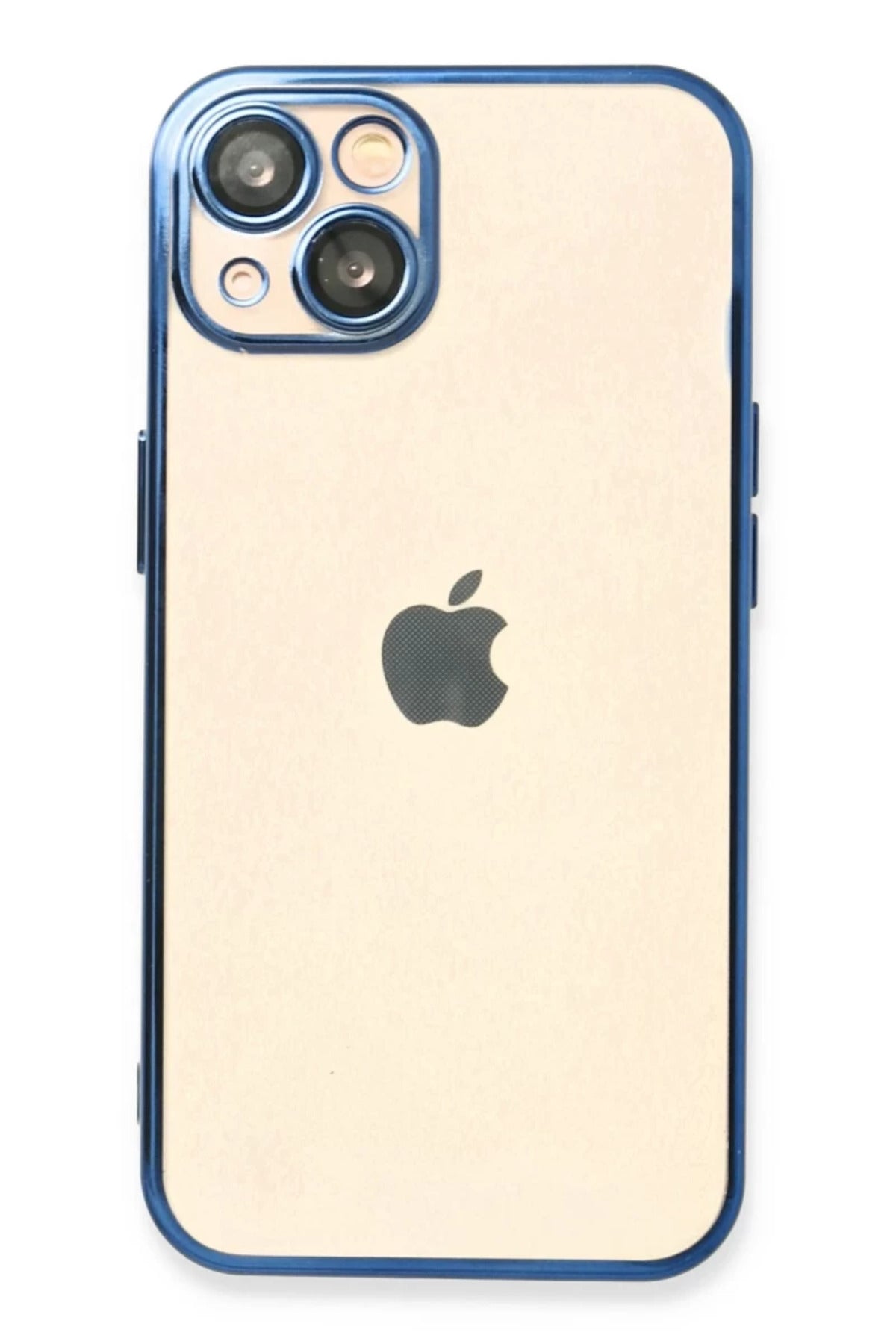 Apple iPhone 14 Uyumlu Kılıf Lensli Silikon - Açık Mavi