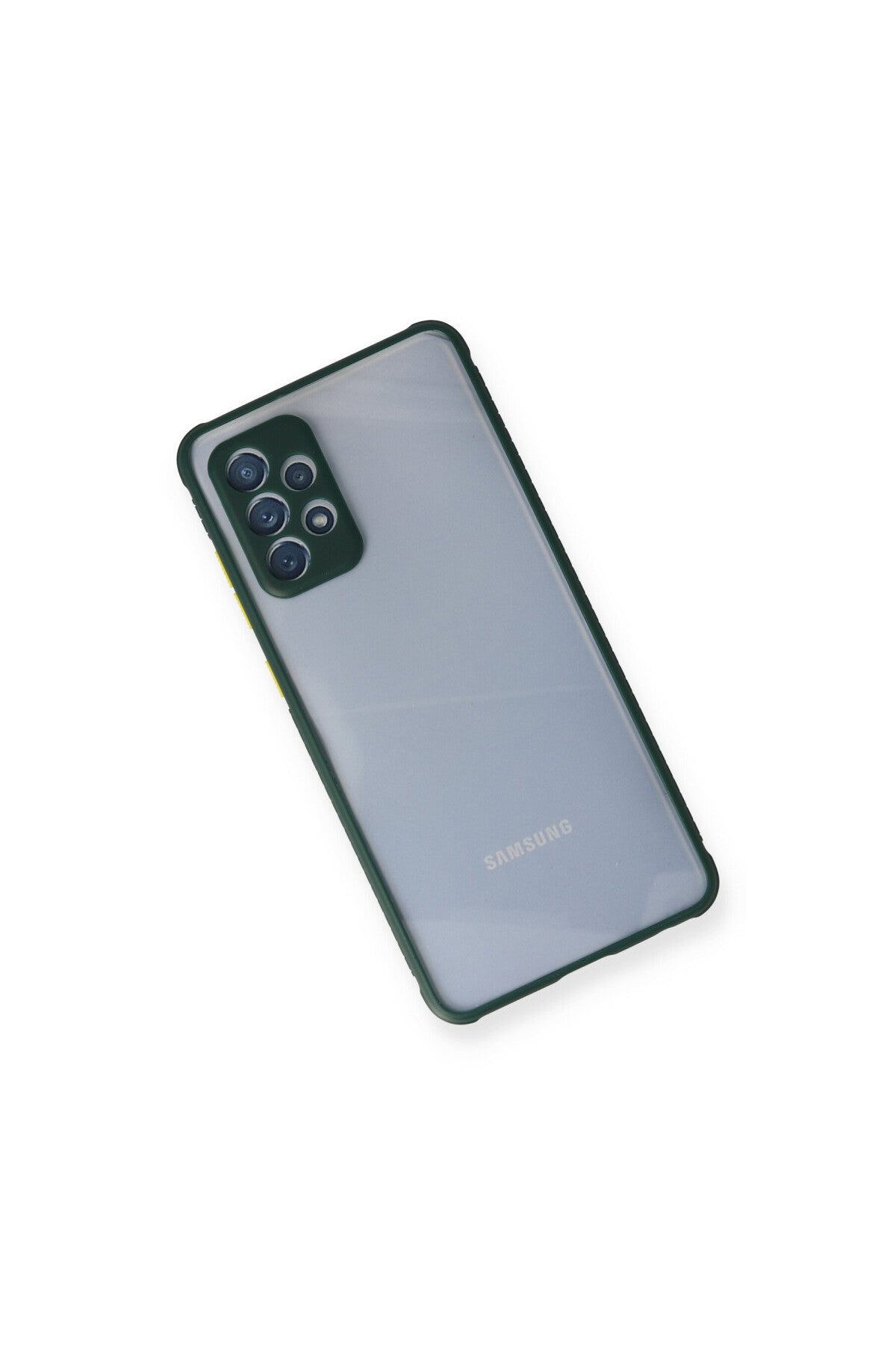Samsung Galaxy A72 Uyumlu Kılıf Miami Şeffaf Silikon - Koyu Yeşil
