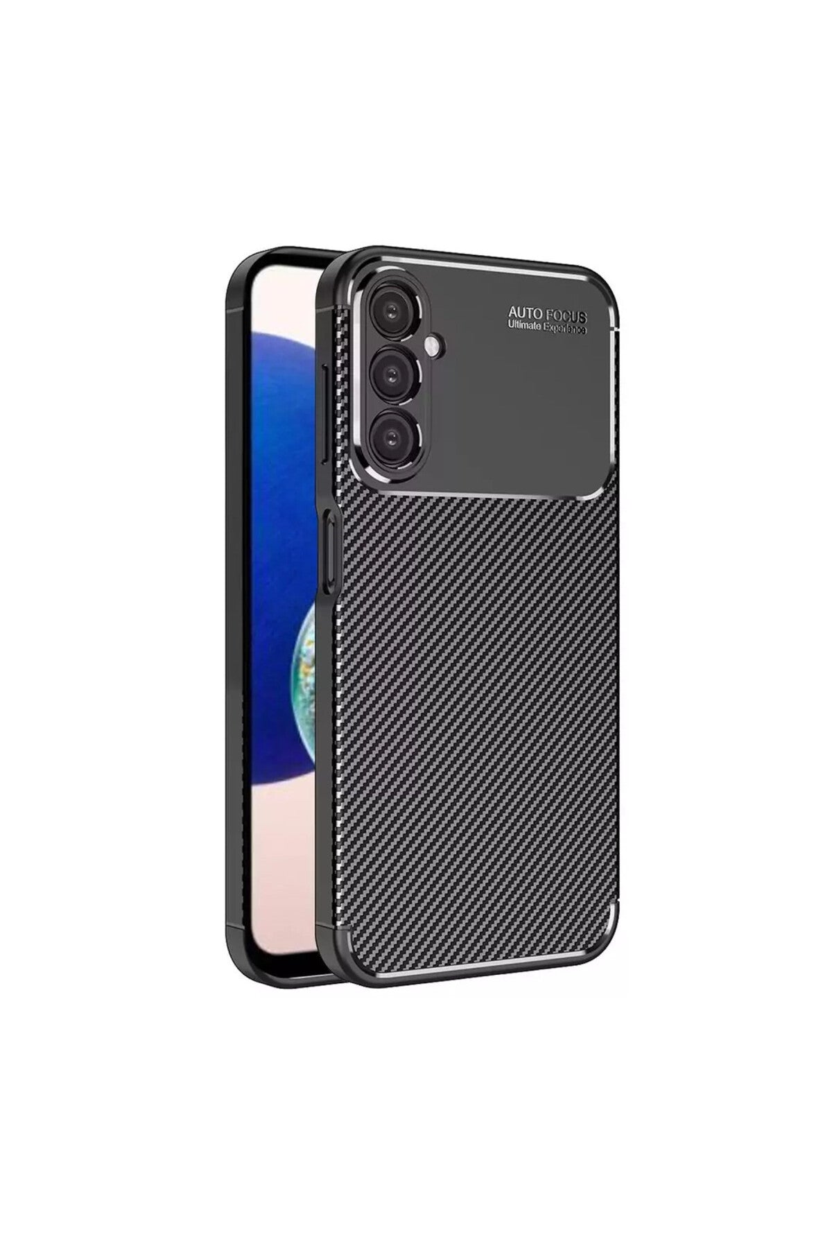 Samsung Galaxy A05S Uyumlu Kılıf Auto Focus Karbon Kapak - Siyah