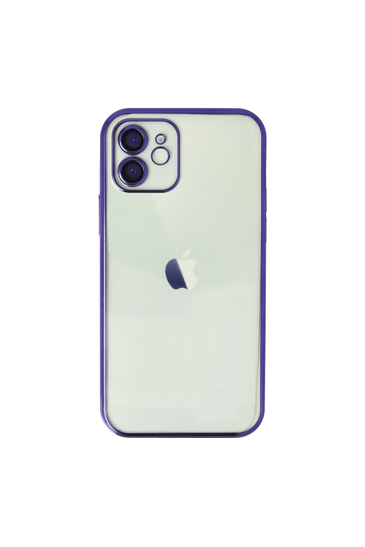 Apple iPhone 12 Uyumlu Kılıf Lensli Silikon - Mor