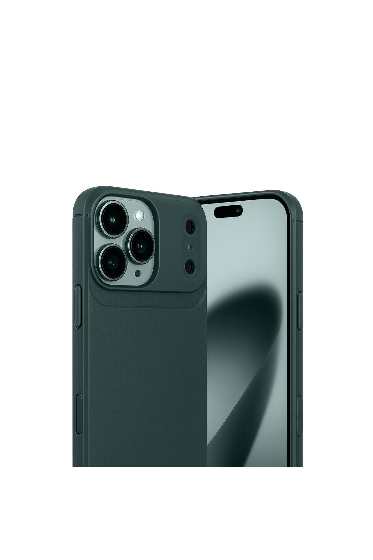 Apple iPhone 17 Pro Uyumlu Auto Focus Karbon Kapak - Koyu Yeşil