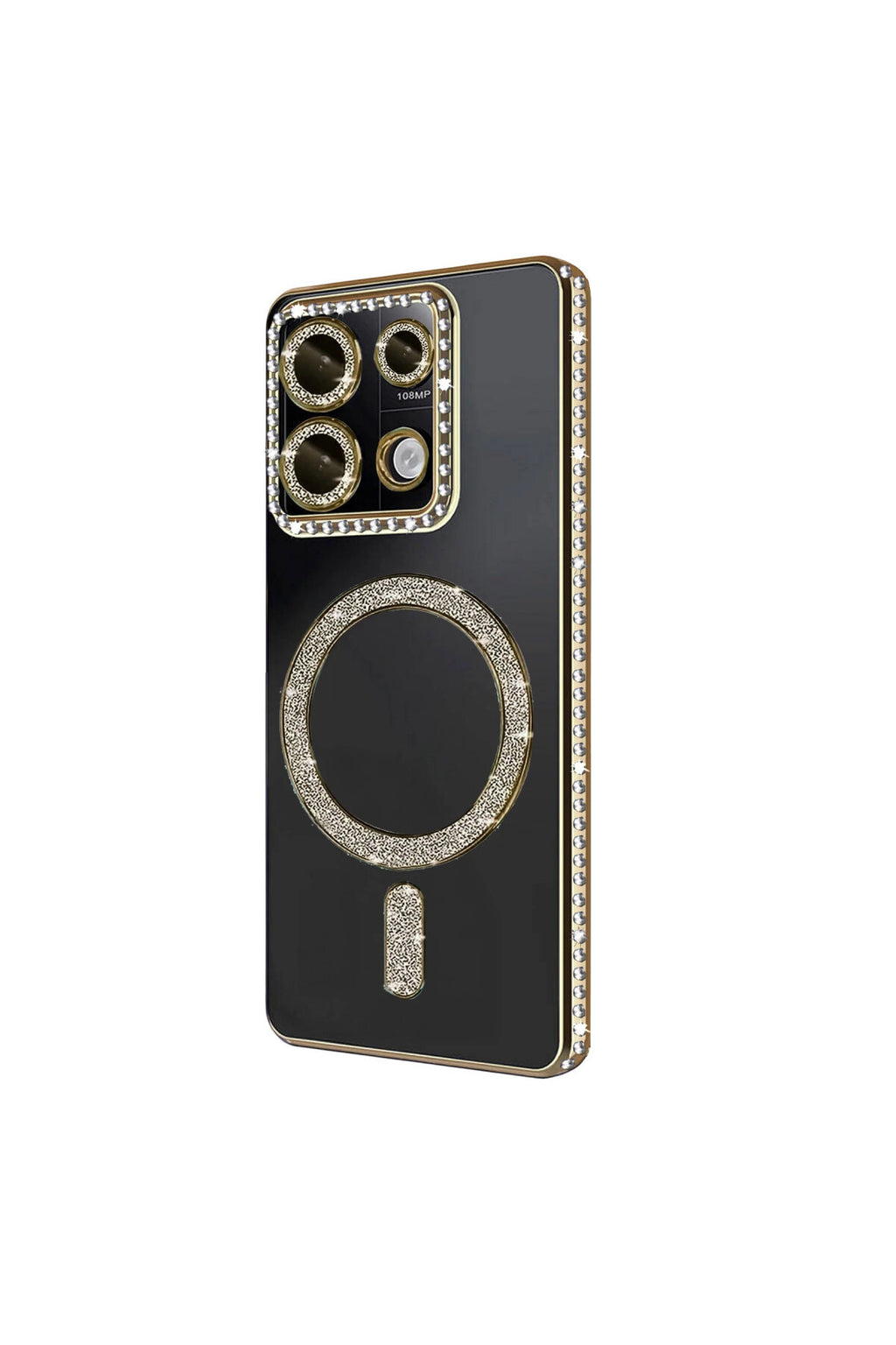 Xiaomi Redmi 13C Uyumlu Joke Simli Magneticsafe Kılıf - Gold