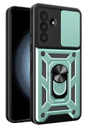 Samsung Galaxy A57 5G Uyumlu Pars Lens Yüzüklü Silikon - Yeşil